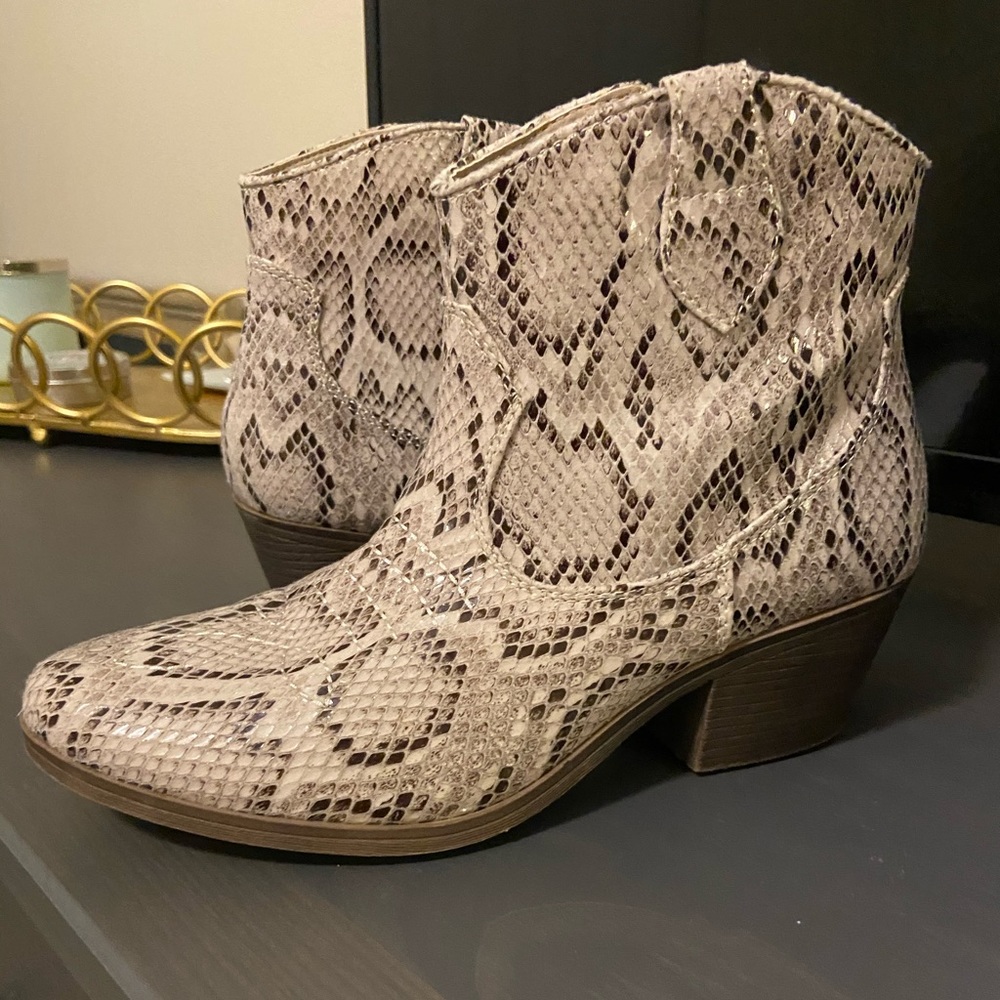 Snakeskin Booties